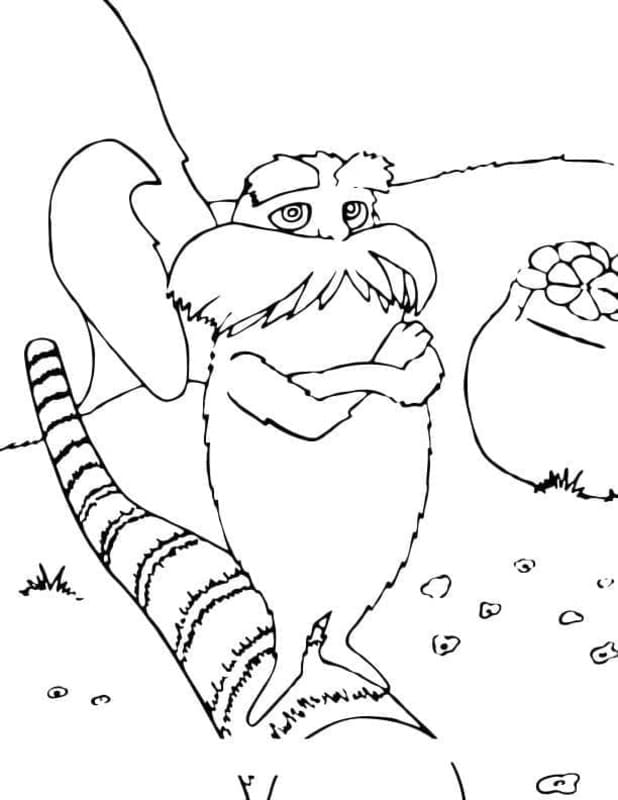 Lorax zdarma základní tisknutelné omalovánka