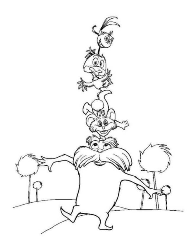 Lorax zdarma omalovánka