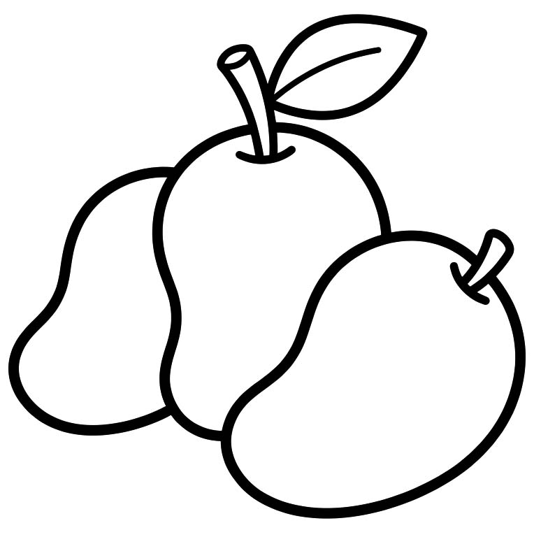 Mango snadný tisknutelné omalovánka