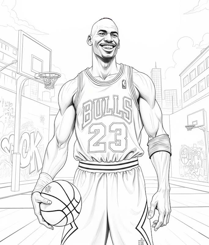 Michael Jordan pro děti omalovánka