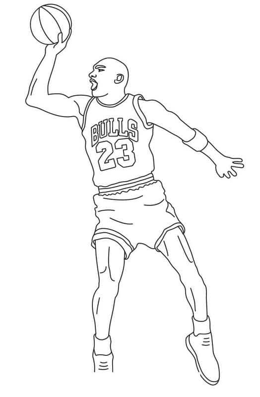 Michael Jordan tisknutelné pro děti omalovánka