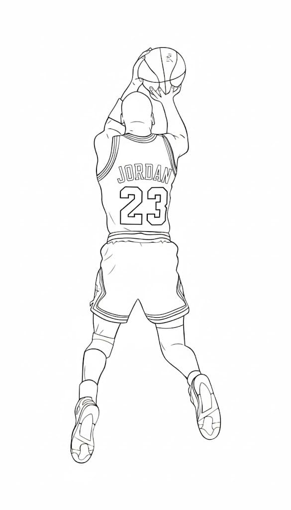 Michael Jordan zdarma prostý omalovánka