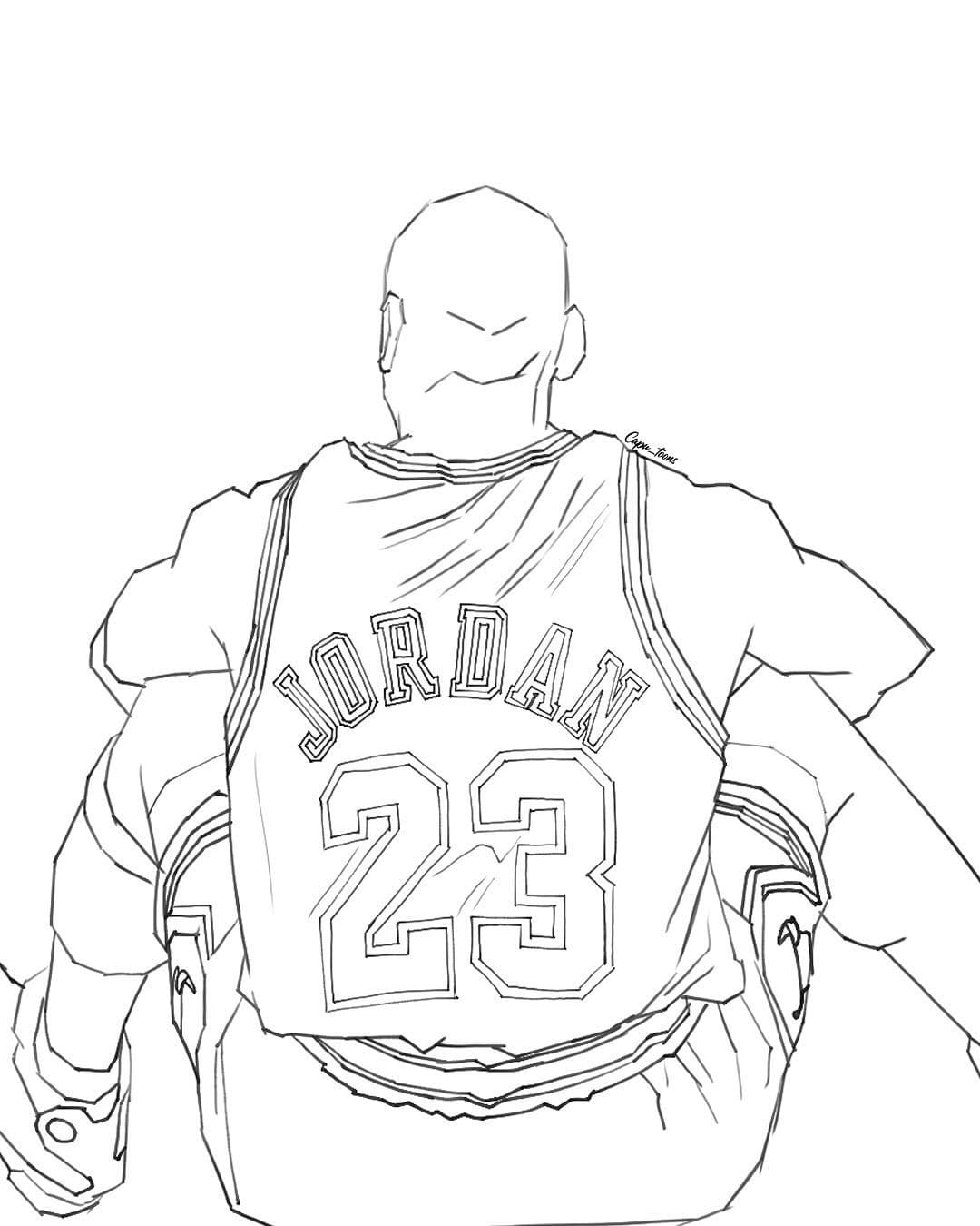 Michael Jordan zdarma snadný tisknutelné omalovánka