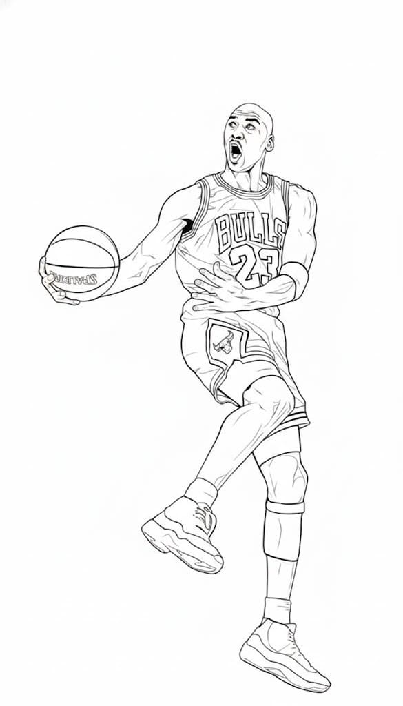 Michael Jordan zdarma základní omalovánka