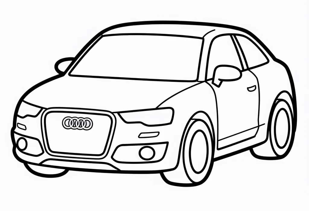Nakreslete Audi zdarma snadný tisknutelné omalovánka