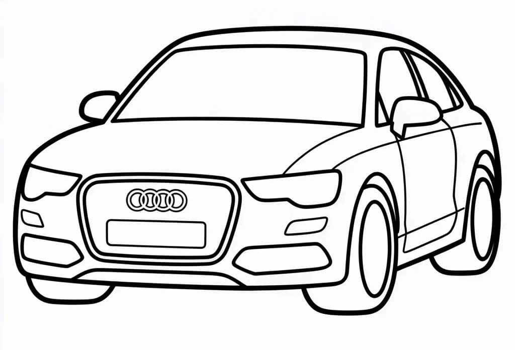 Nakreslete Audi zdarma základní tisknutelné omalovánka