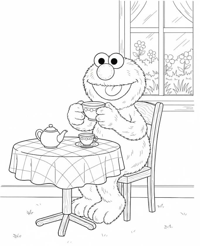 Nakreslete Elmo zdarma snadný tisknutelné omalovánka