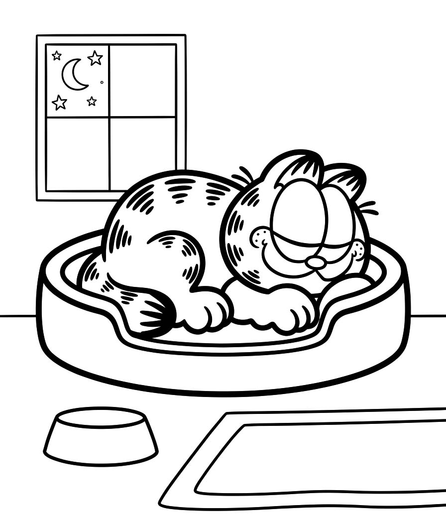 Nakreslete Garfield k vytisknutí omalovánka