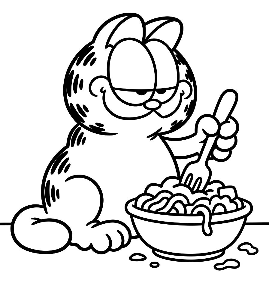 Nakreslete Garfield tisknutelné pro děti omalovánka