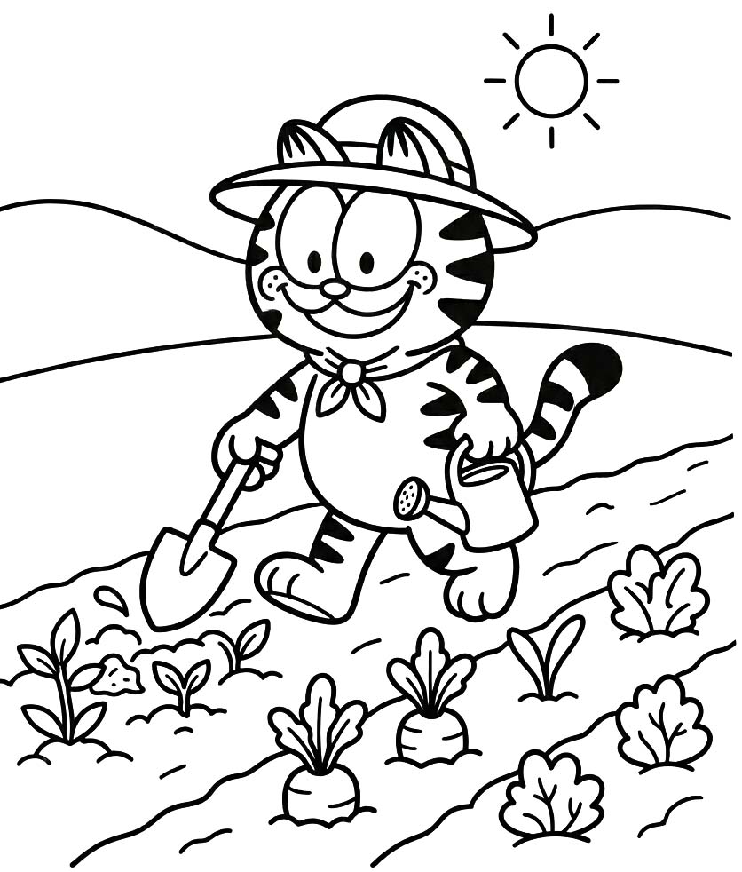 Nakreslete Garfield tisknutelné omalovánka
