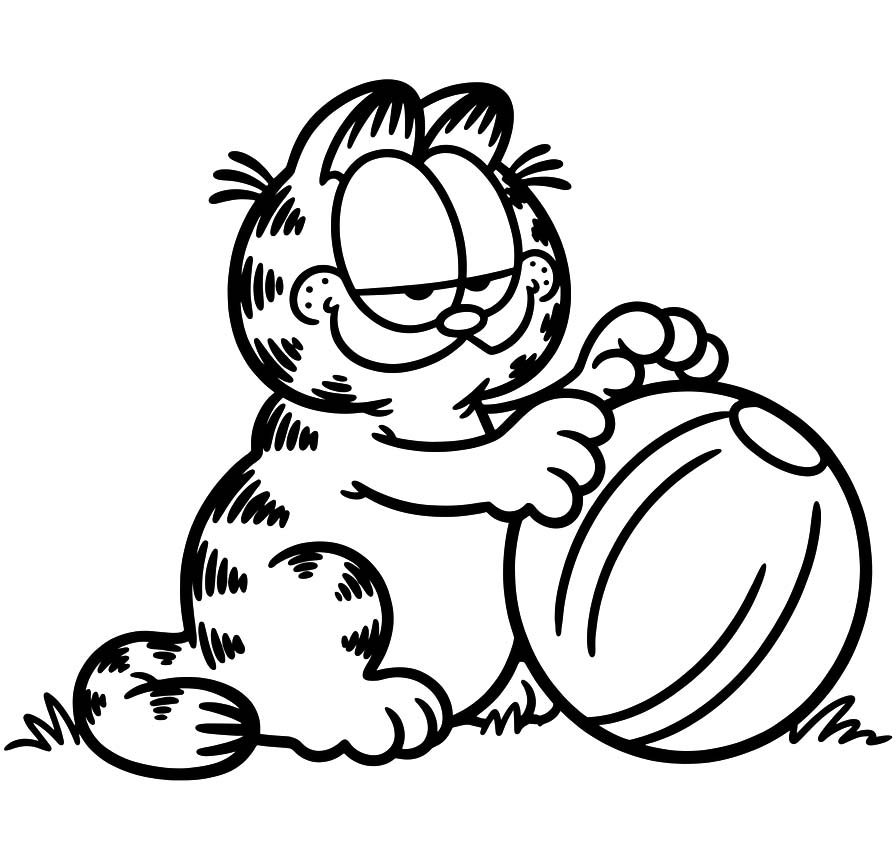 Nakreslete Garfield základní tisknutelné omalovánka