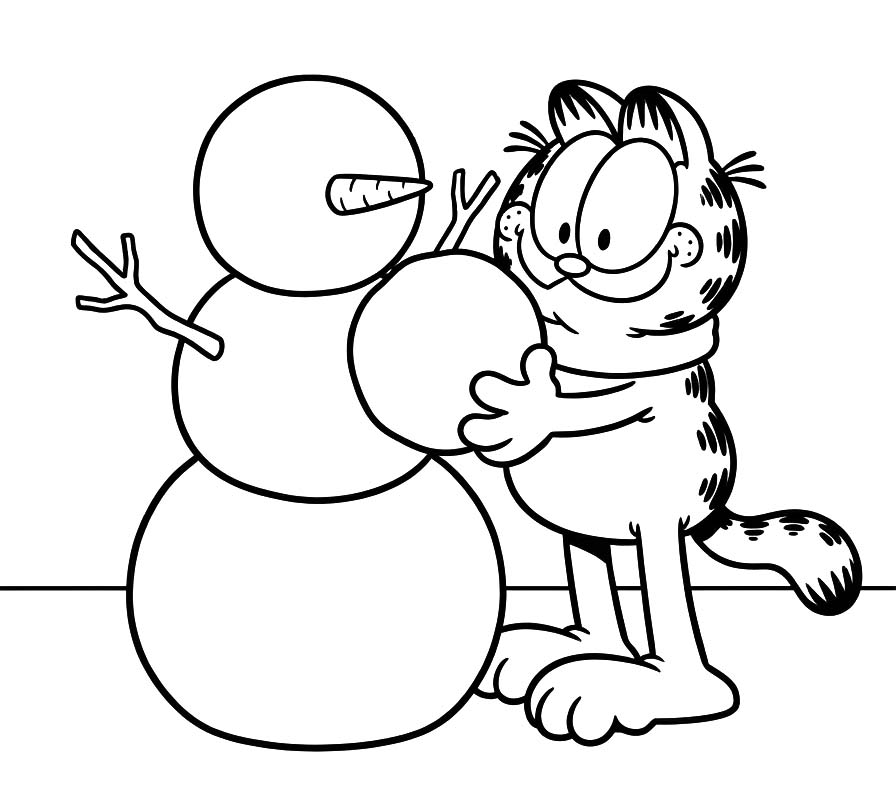 Nakreslete Garfield zdarma pro děti omalovánka