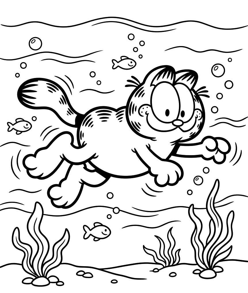 Nakreslete Garfield zdarma prostý omalovánka