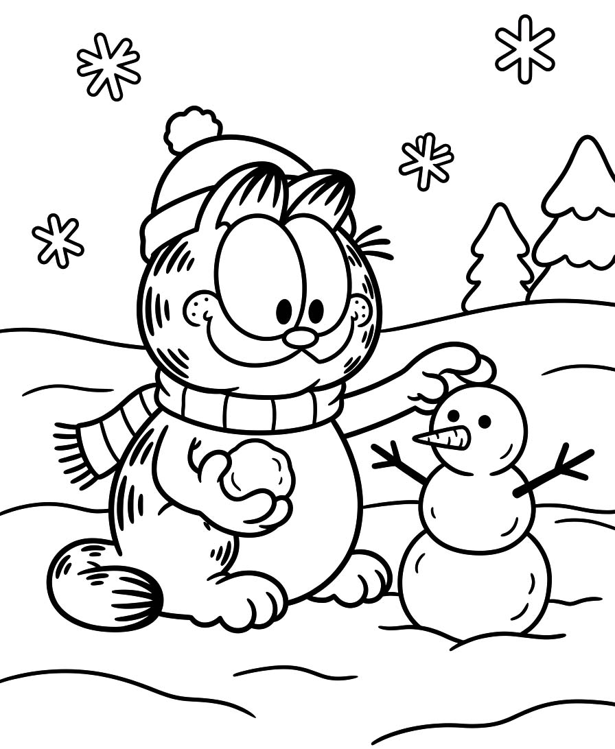 Nakreslete Garfield zdarma snadný omalovánka