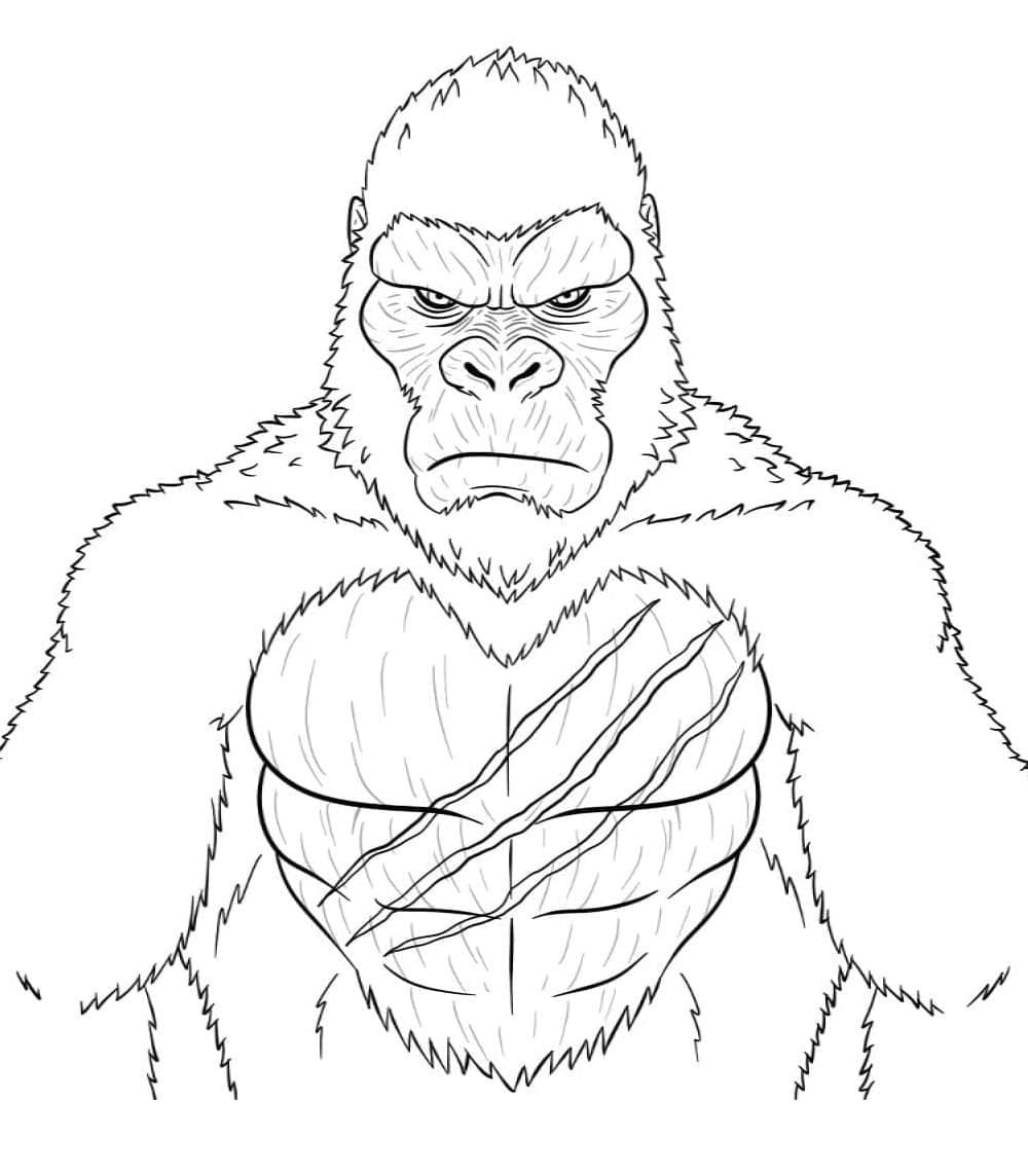 Nakreslete King Kong pro děti omalovánka