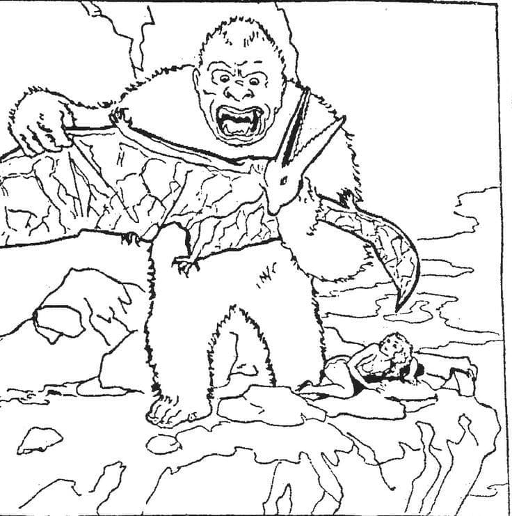 Nakreslete King Kong prostý tisknutelné omalovánka