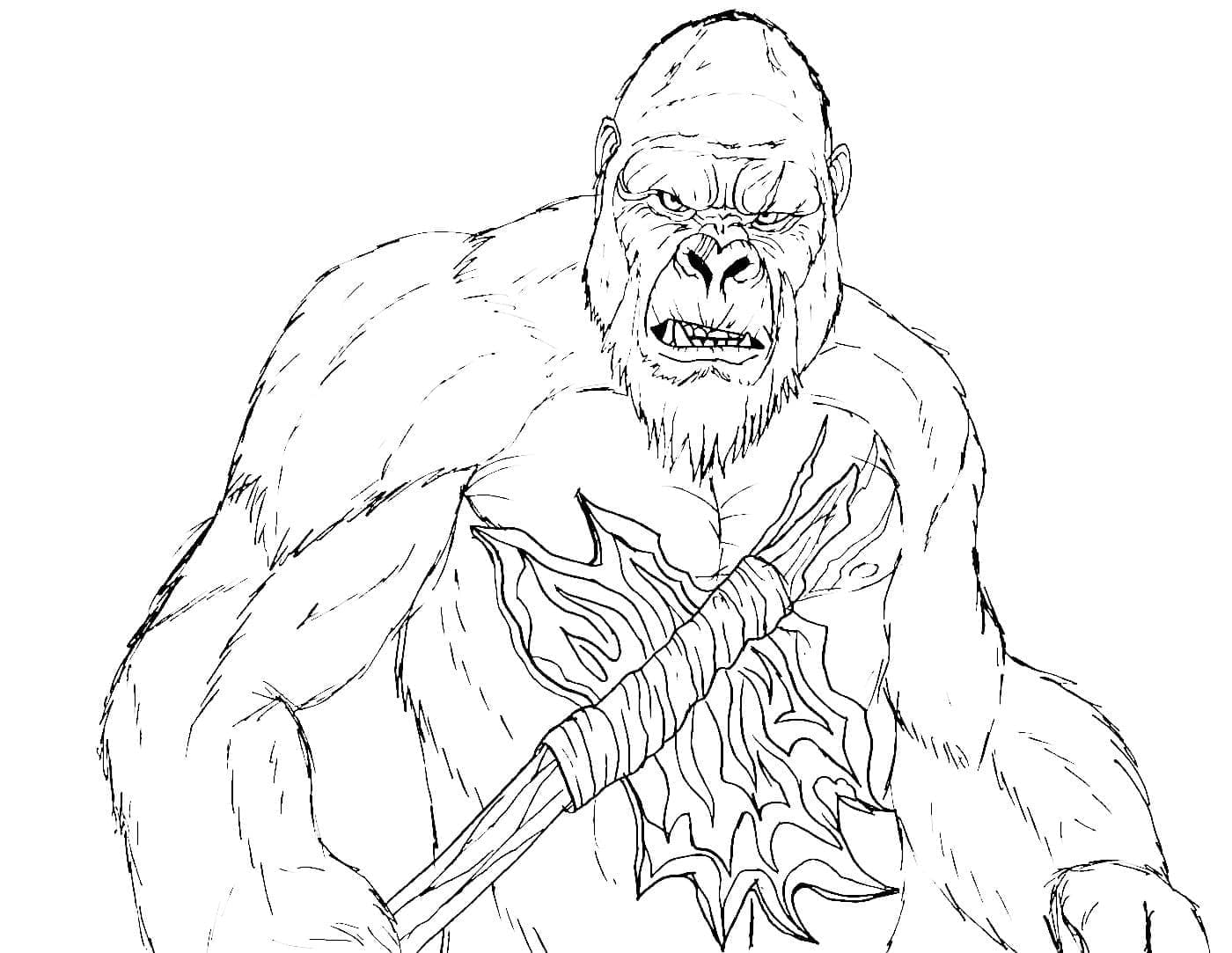 Nakreslete King Kong základní omalovánka