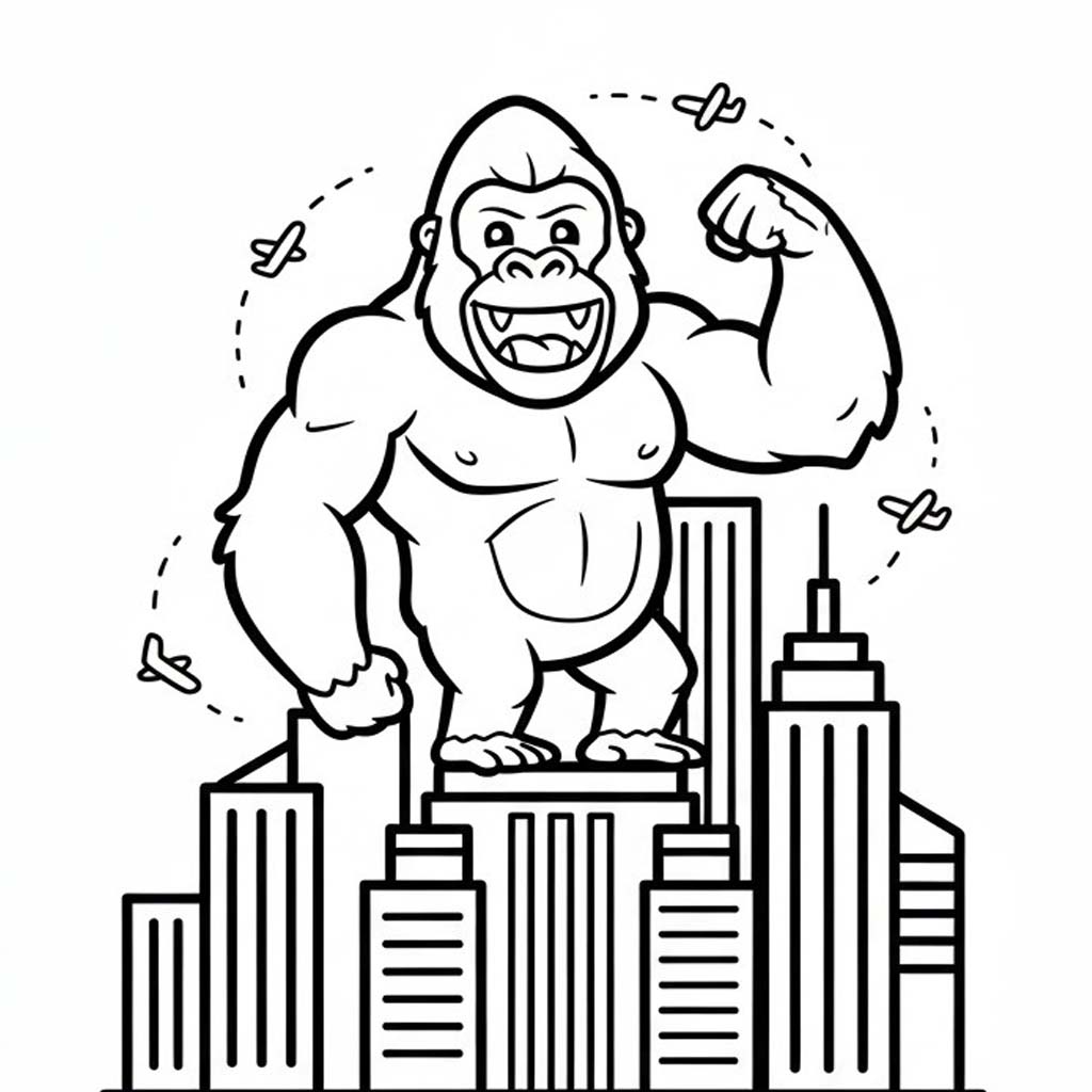 Nakreslete King Kong zdarma základní omalovánka