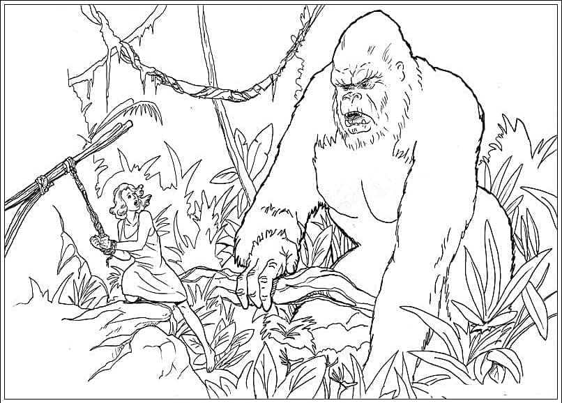 Nakreslete King Kong omalovánka