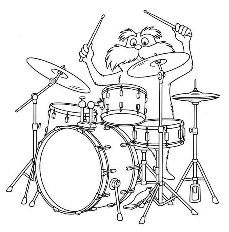 Nakreslete Lorax prostý tisknutelné omalovánka