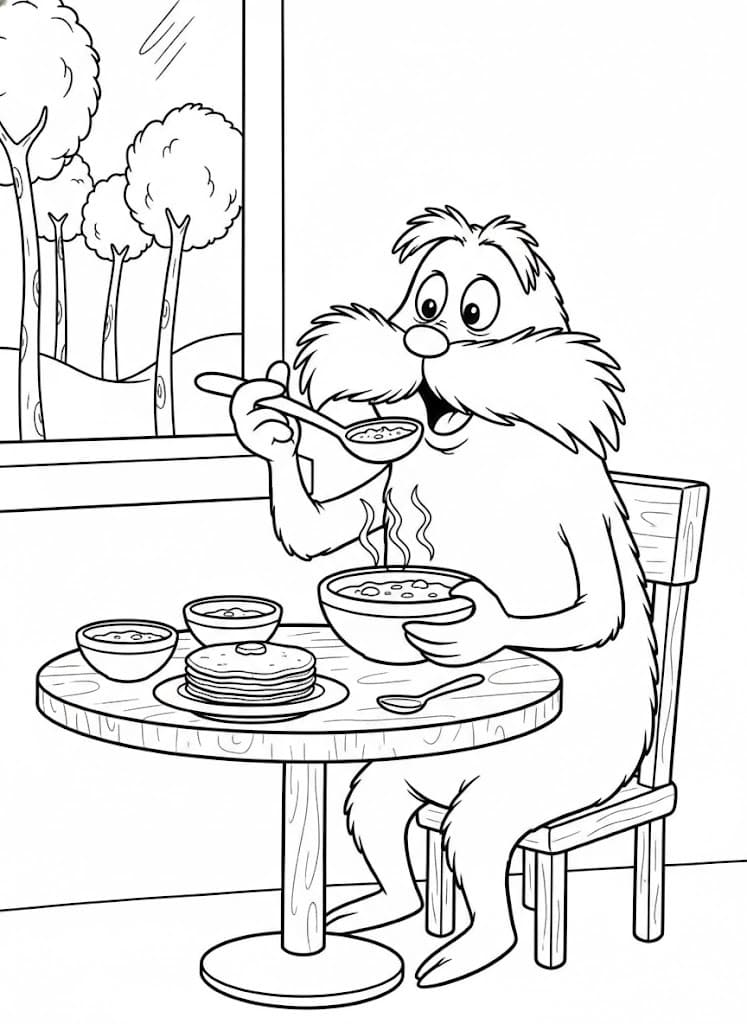 Nakreslete Lorax prostý omalovánka