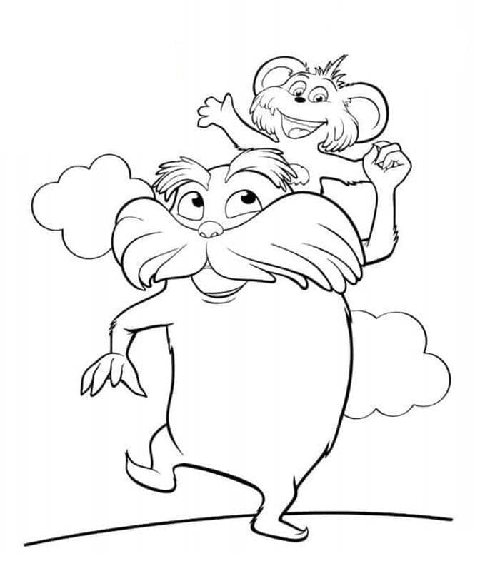 Nakreslete Lorax základní tisknutelné omalovánka