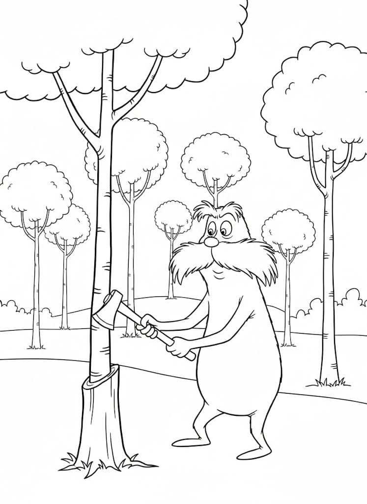 Nakreslete Lorax zdarma pro děti omalovánka