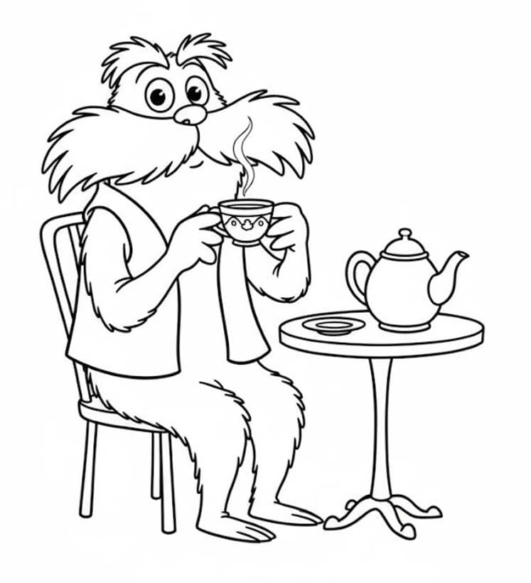Nakreslete Lorax zdarma prostý tisknutelné omalovánka