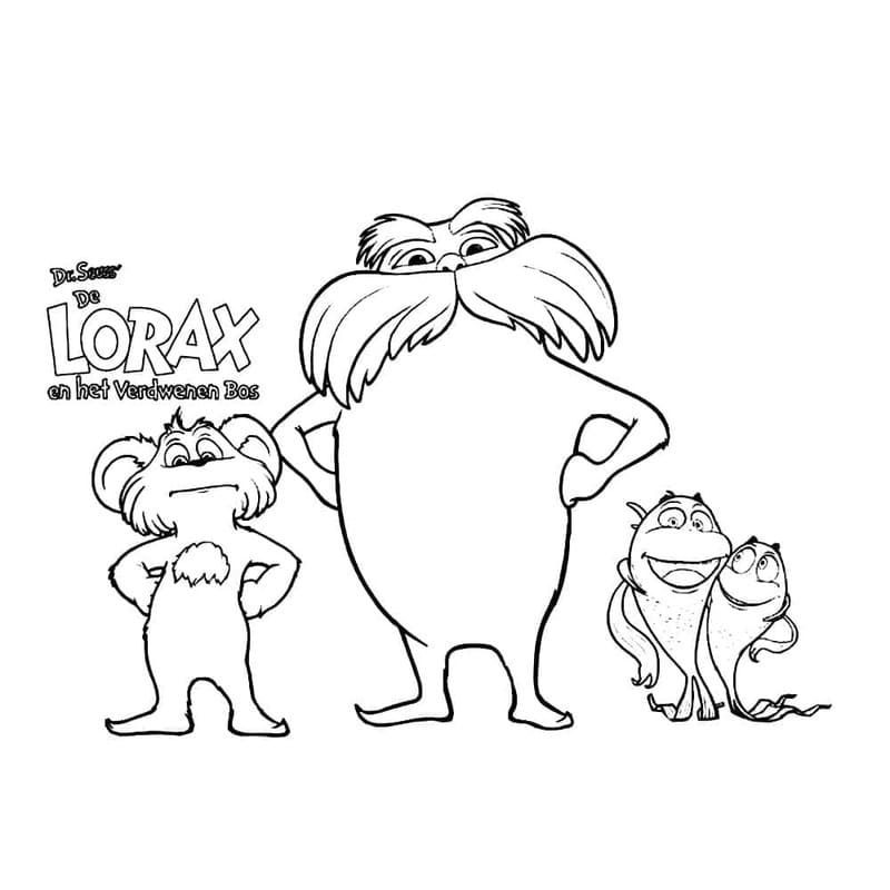 Nakreslete Lorax zdarma snadný tisknutelné omalovánka