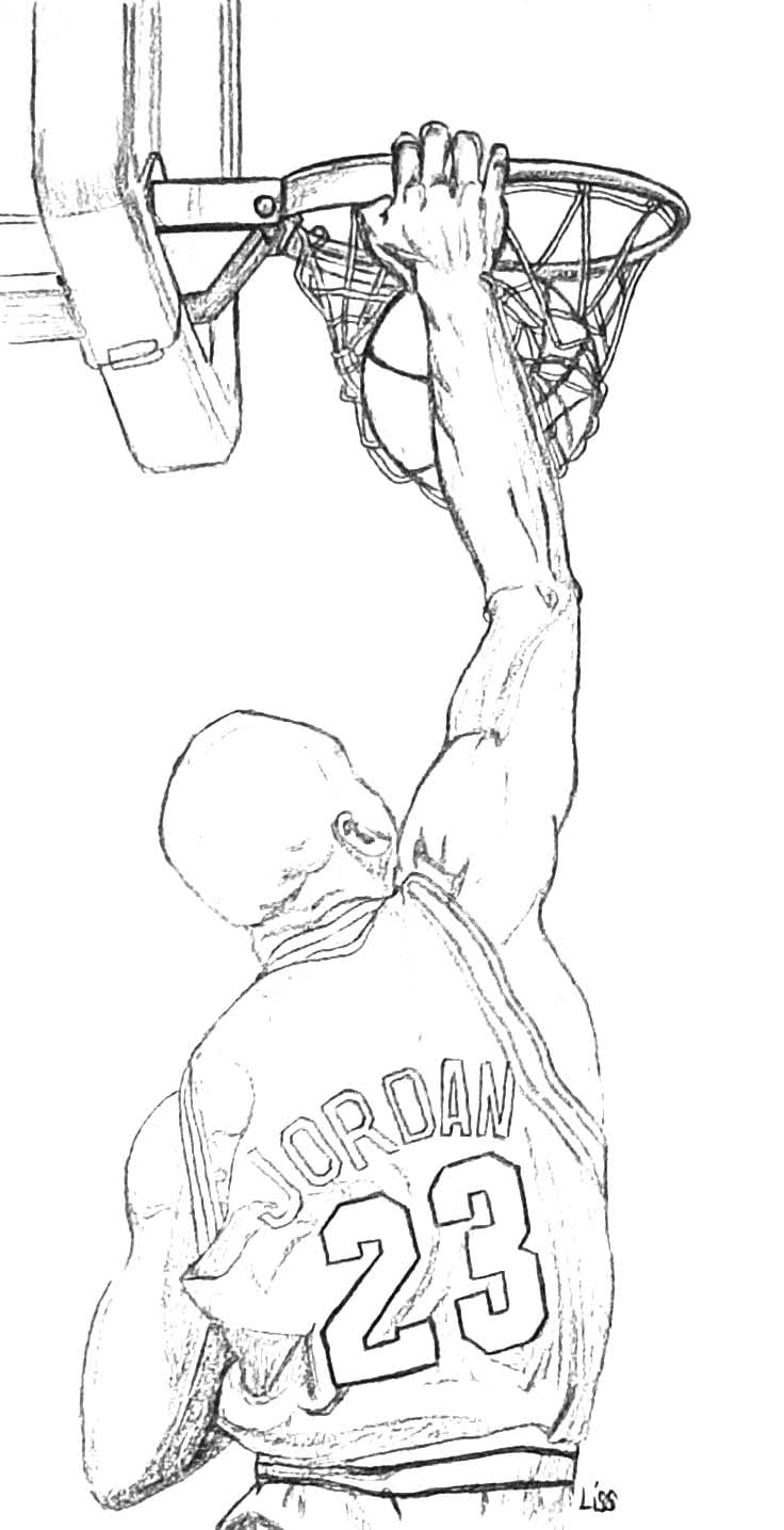 Nakreslete Michael Jordan snadný tisknutelné omalovánka