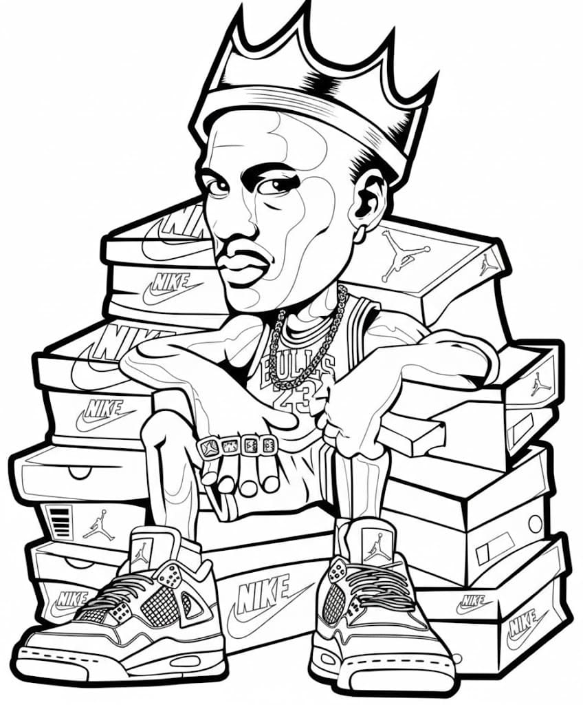 Nakreslete Michael Jordan snadný omalovánka