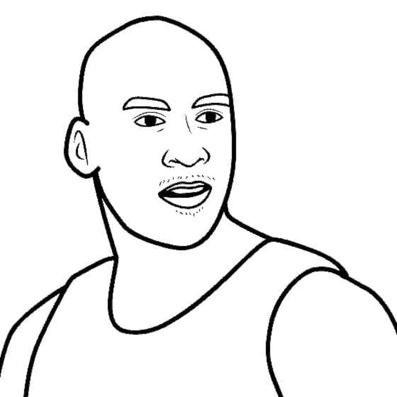 Nakreslete Michael Jordan základní tisknutelné omalovánka