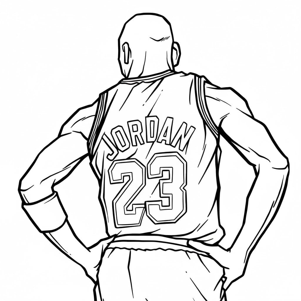 Nakreslete Michael Jordan zdarma pro děti omalovánka