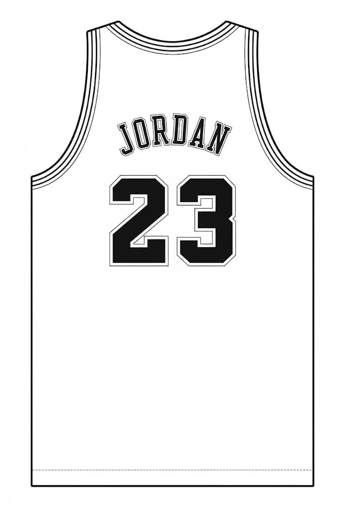 Nakreslete Michael Jordan zdarma prostý tisknutelné omalovánka