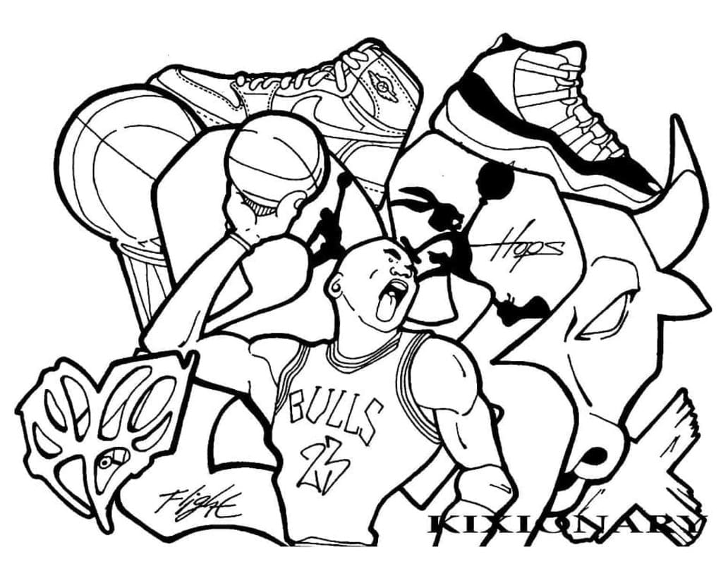 Nakreslete Michael Jordan zdarma snadný omalovánka