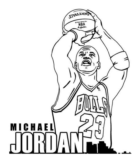 Nakreslete Michael Jordan zdarma základní omalovánka