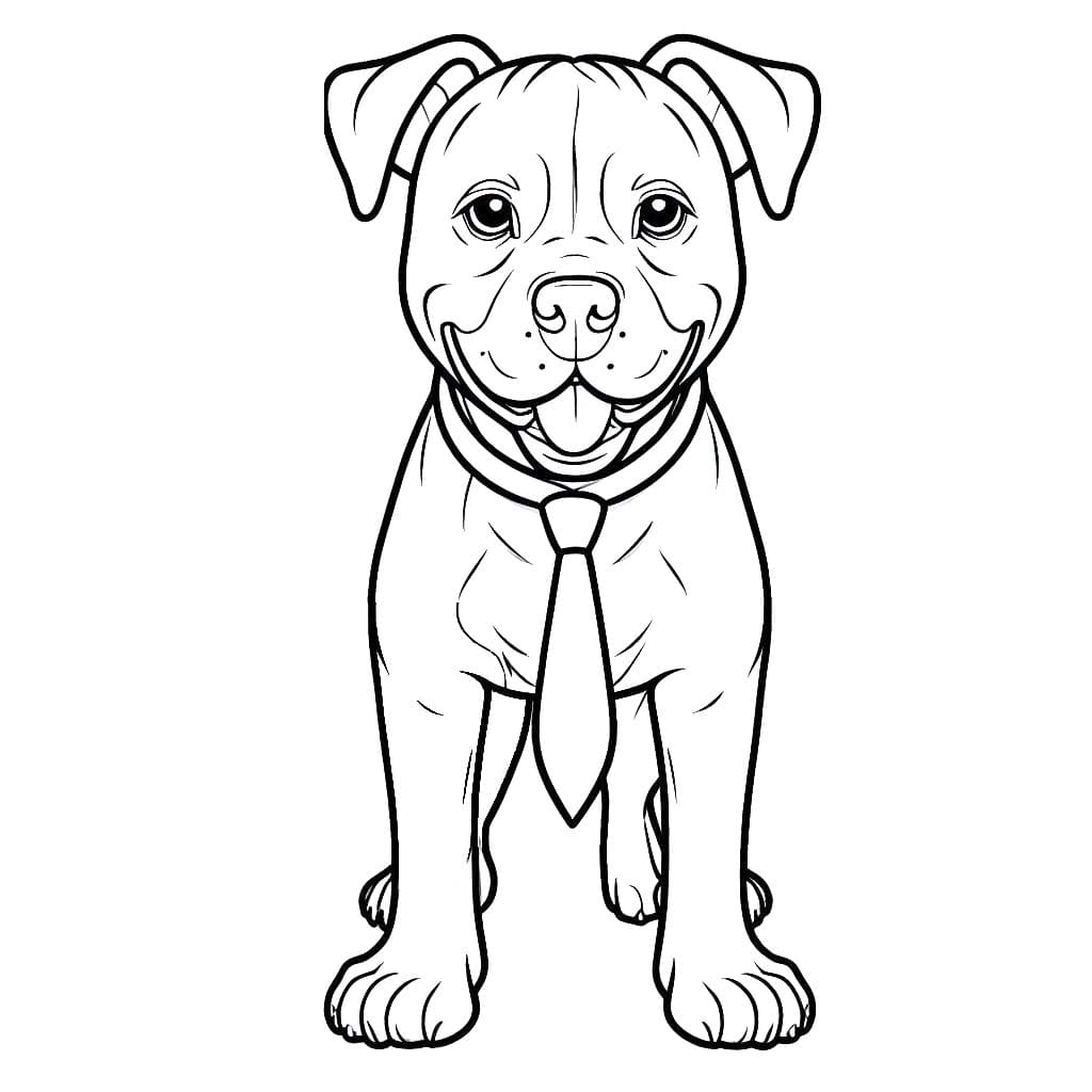 Nakreslete Pitbull zdarma pro děti omalovánka
