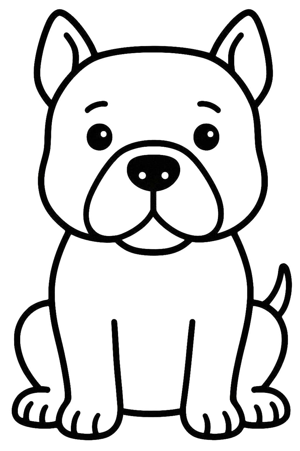 Nakreslete Pitbull zdarma základní tisknutelné omalovánka