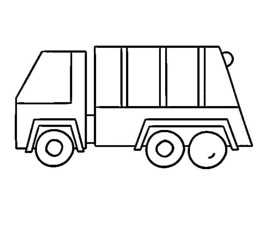 Nakreslete Popelářské Auto snadný tisknutelné omalovánka