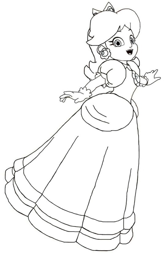 Nakreslete Princezna Daisy zdarma snadný tisknutelné omalovánka