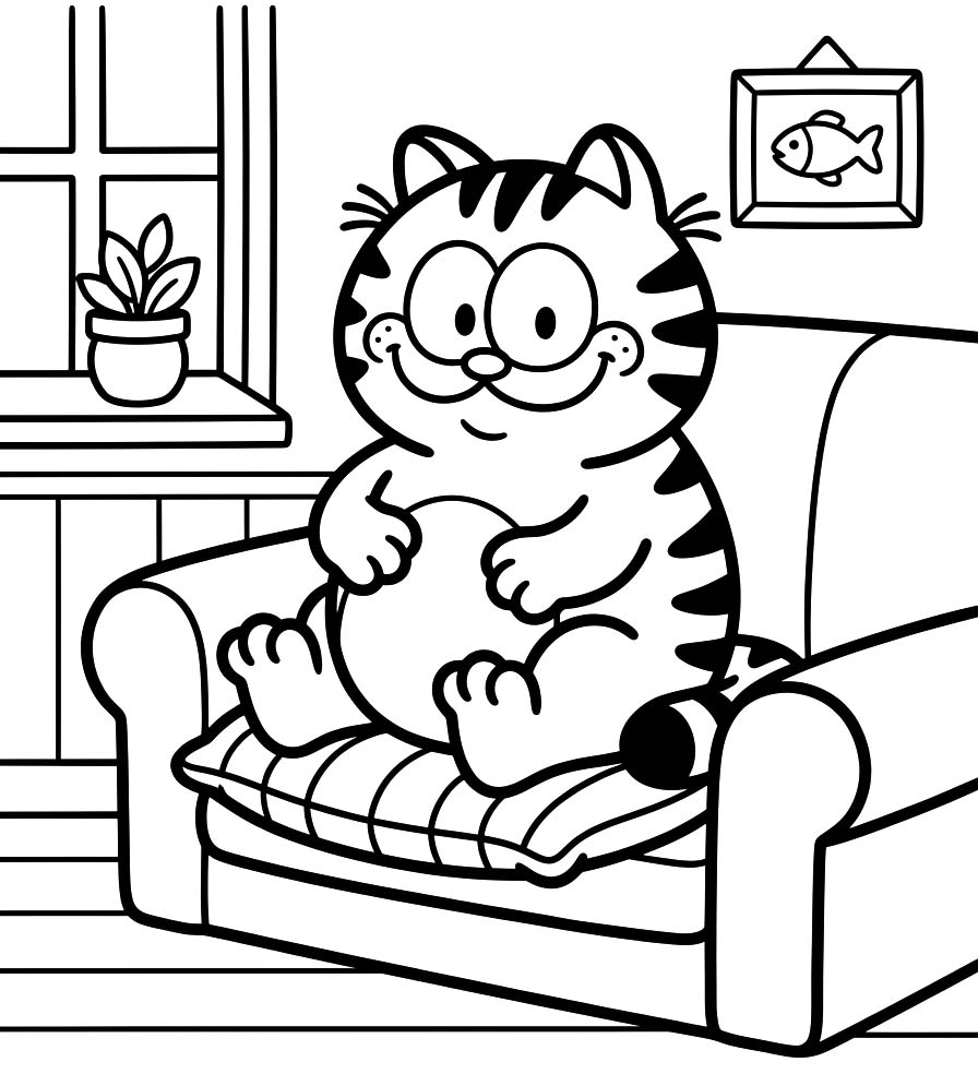 Obraz Garfield tisknutelné omalovánka
