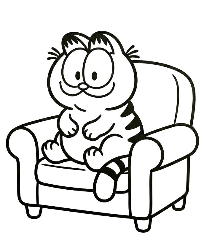 Obraz Garfield zdarma tisknutelné omalovánka