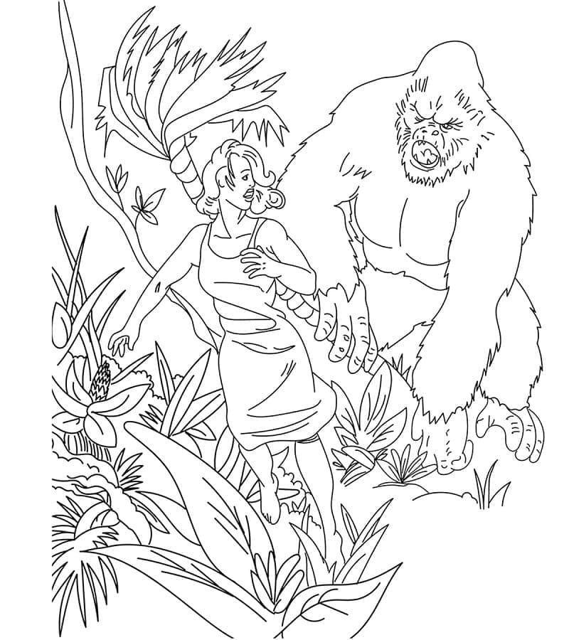 Obraz King Kong tisknutelné omalovánka