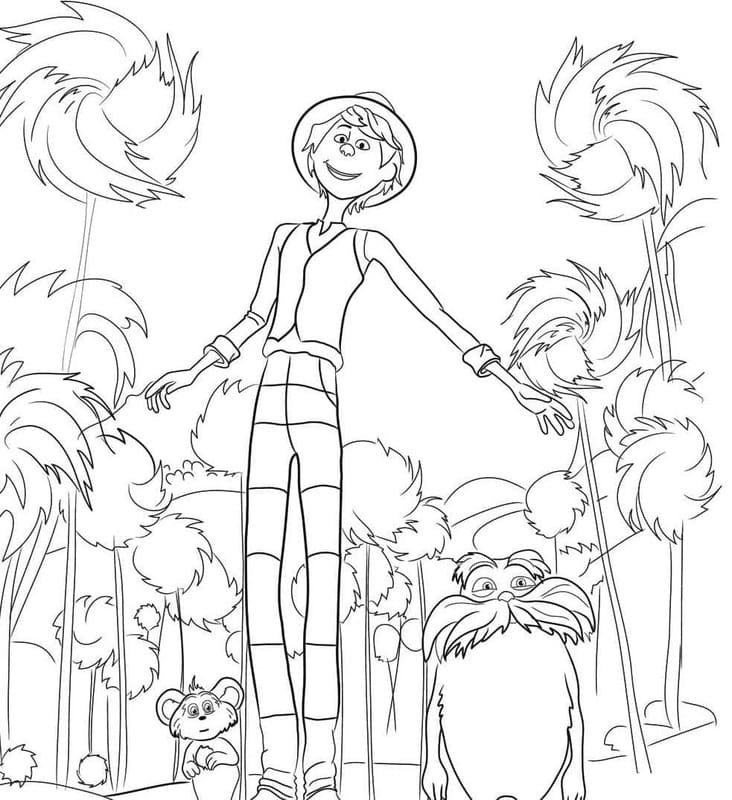 Obraz Lorax zdarma omalovánka
