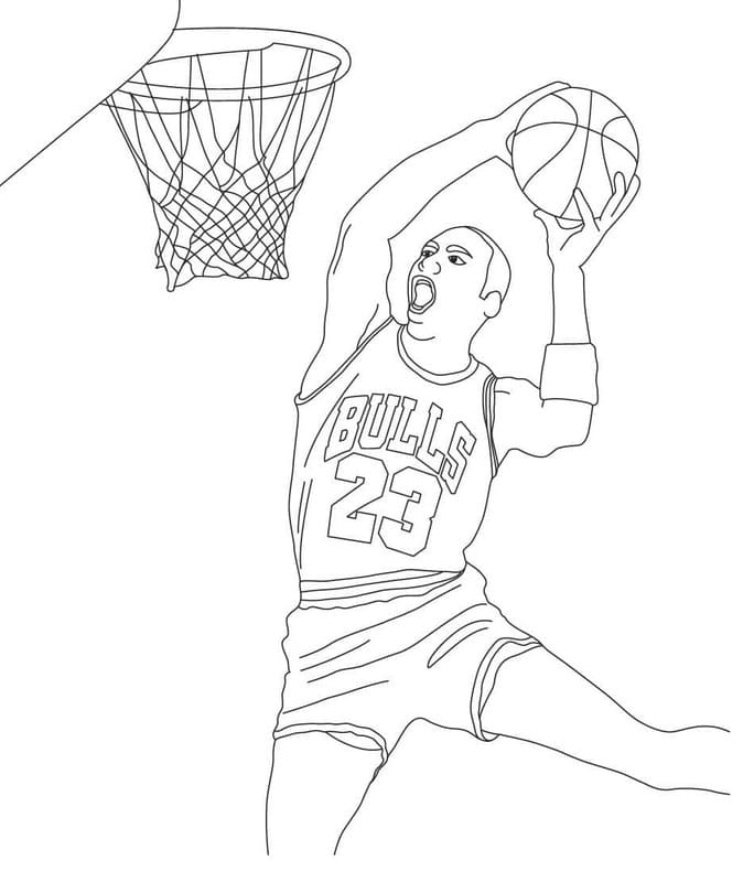 Obraz Michael Jordan zdarma omalovánka