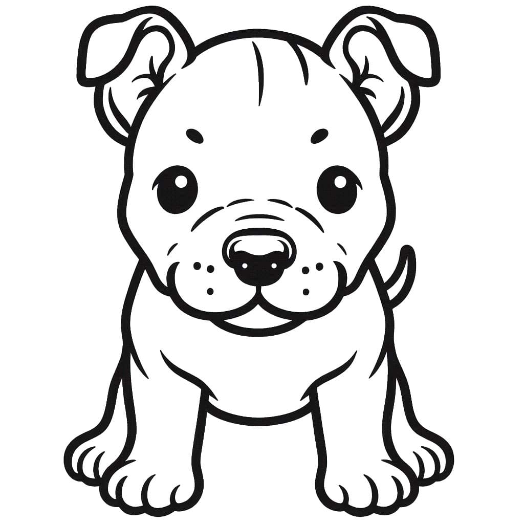Pitbull pro děti omalovánka