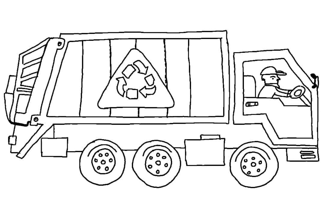 Popelářské Auto k vytisknutí omalovánka