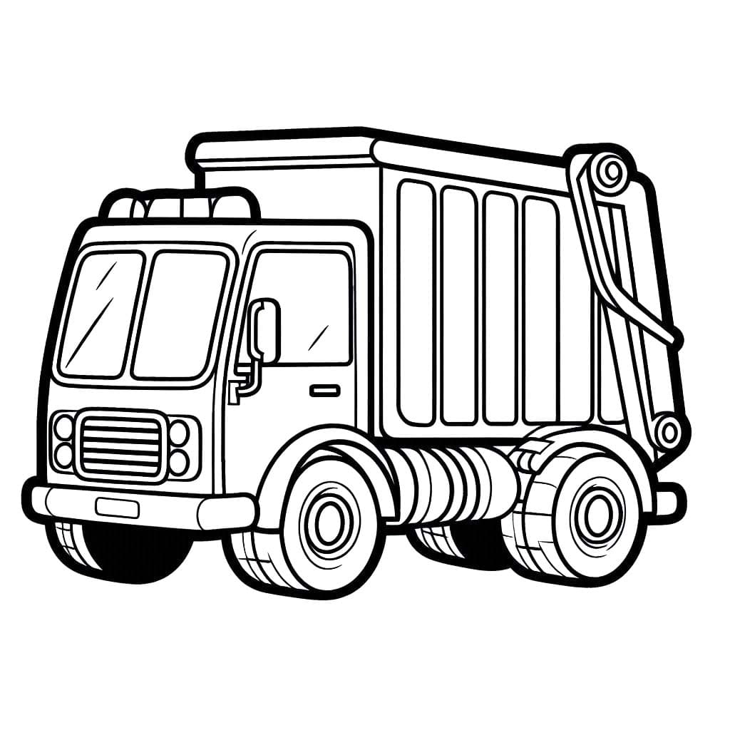 Popelářské Auto pro děti omalovánka