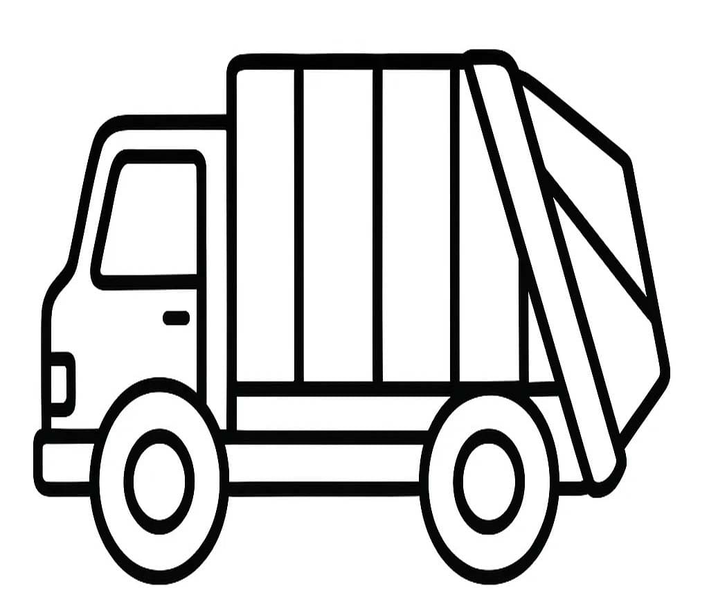 Popelářské Auto prostý tisknutelné omalovánka