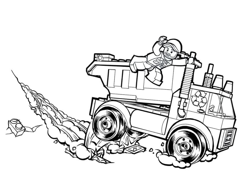 Popelářské Auto snadný tisknutelné omalovánka